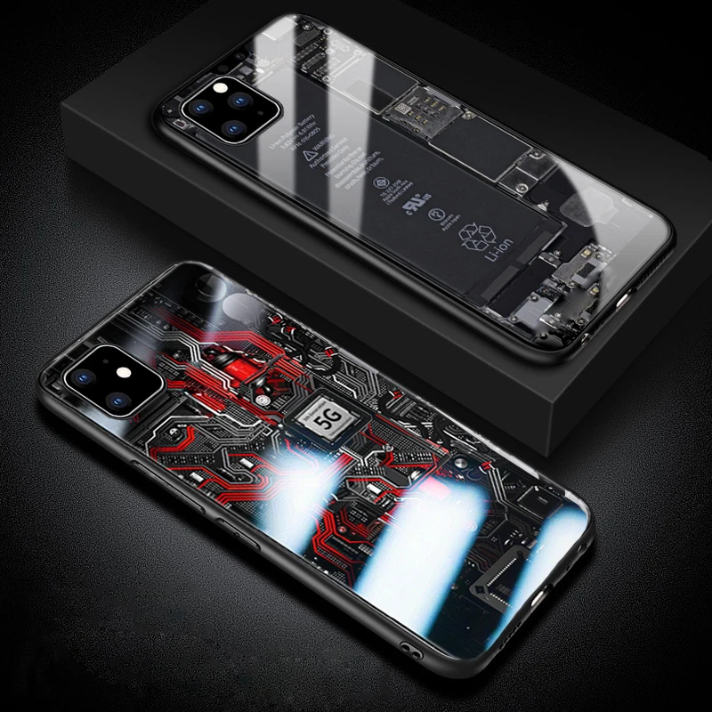 Auroras For iPhone 12 Pro Max Case Explorer Painted Tempered Glass Protective Phone Cover mini Cases | Мобильные телефоны и