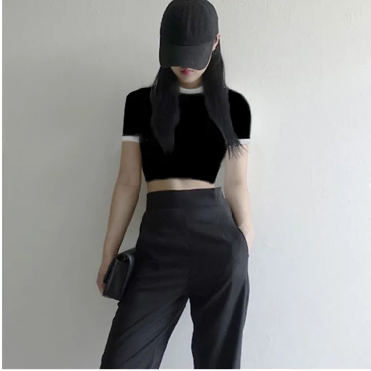 Новые сексуальные летние укороченные топы женские повседневные хлопковые