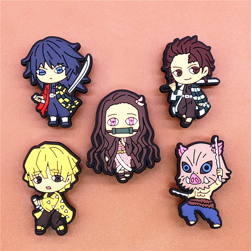 Japan Comics Style PVC Shoe Charms Cute Sandals Accessories Shoes Buckle Decorations fit Croc JIBZ Kids X-mas Party Gifts U253