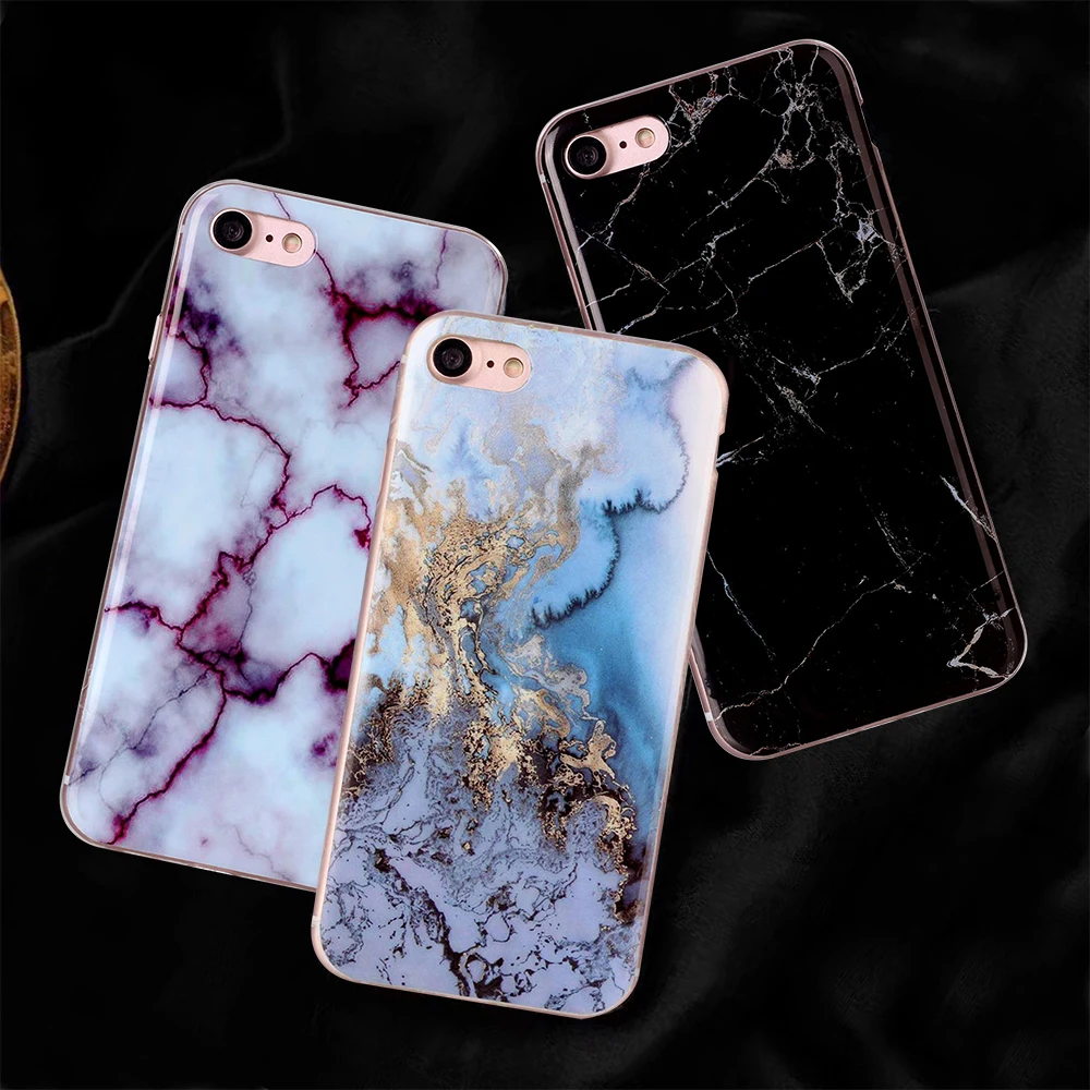 Винтажный мраморный чехол для iPhone X XR XS Max 7 8 Plus Мягкие силиконовые чехлы из ТПУ 6 6S |