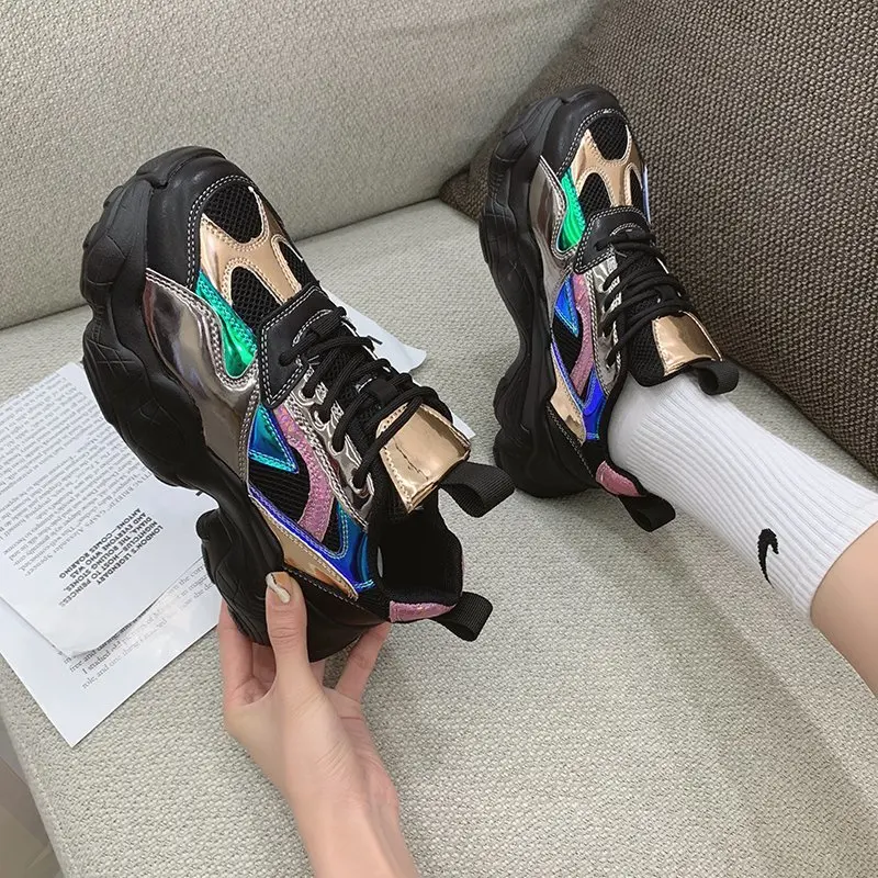 Кроссовки женские на массивной платформе Повседневная модная обувь толстой