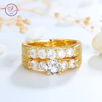 gold ring set 925 sterling silver ring luxury zircon rings gift for women fine jewelry wedding party engagement finger ring