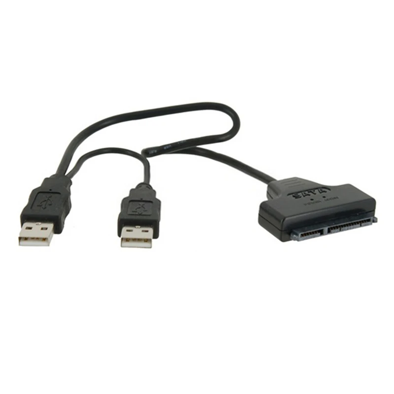 Переходник с черной подсветкой CableUSB 2,0 на SATA 7 + 15 Pin от 22 до 2,5 дюйма, жесткий диск HDD с USB-кабелем