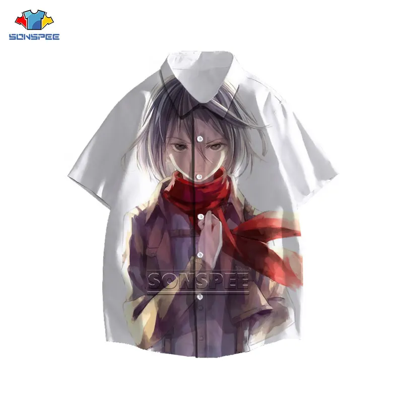 

SONSPEE Attack on Titan Shirt New Men Women Shirt Harajuku 3D Print Fashion Personality Short Sleeve Sleeve Cute Top Shirt