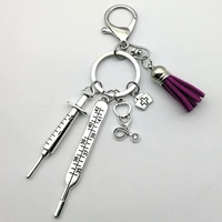 2020 new nurse medical box medical key chain needle syringe stethoscope tassel cute keychain jewelry gift