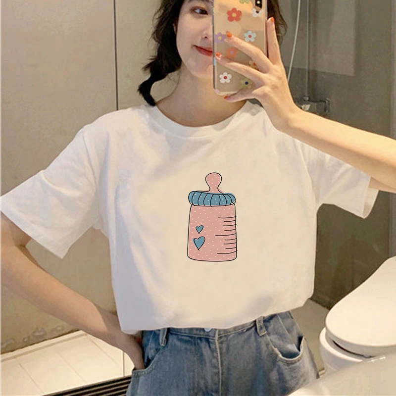 

Summer T Shirt for Women Bottle Graphic Aesthetic Top Tees Women White T-Shirt Oversized Fashion Female Girl Ladies Clothing