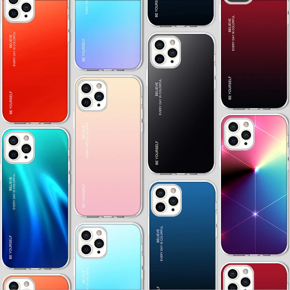 

ciciber Funda Case For Iphone 13 Case For iPhone 12 13 11 Pro XR 7 X XS MAX 8 6 6S Plus 5S SE 2020 TPU Gradient Color Fashion