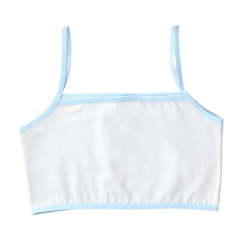 Нижнее белье для подростков хлопковые Лифчики молодых девушек однотонный жилет