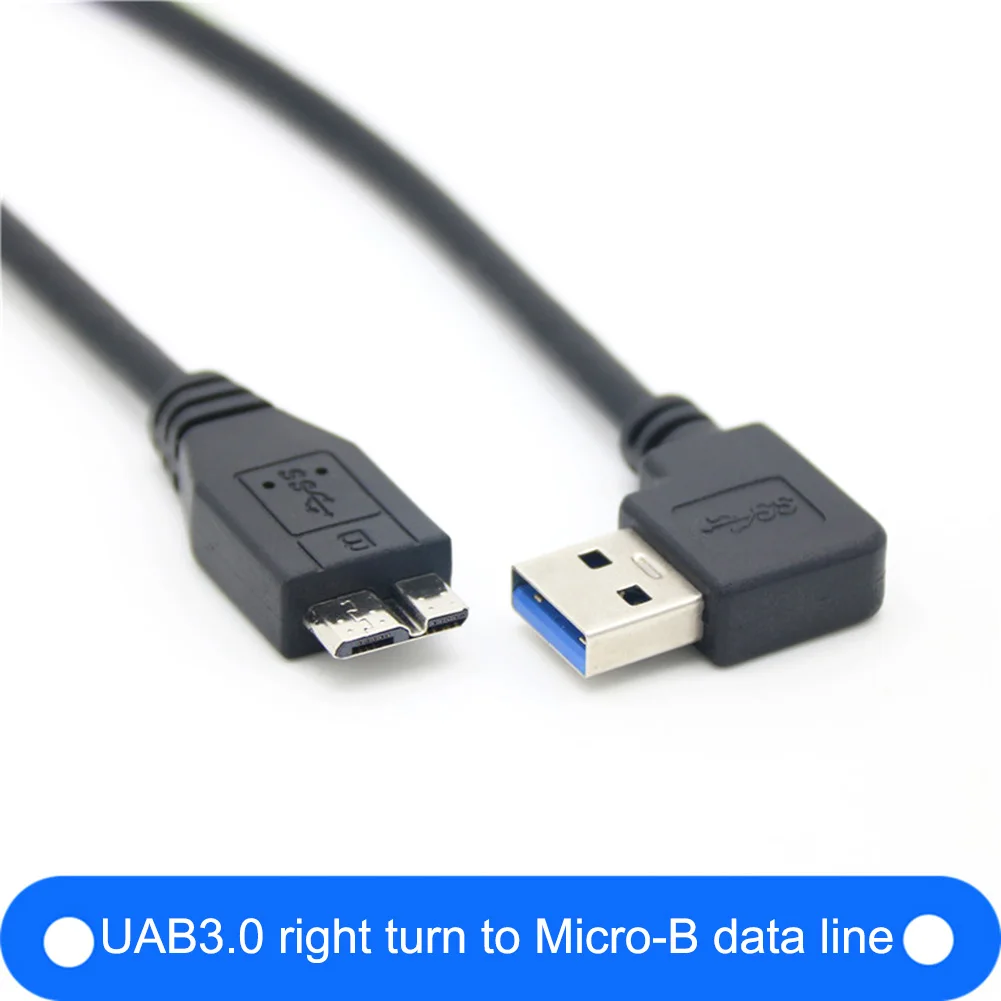 Левый/правый угол USB3.0 к Micro-B 2 порта для мобильного жесткого диска кабель передачи