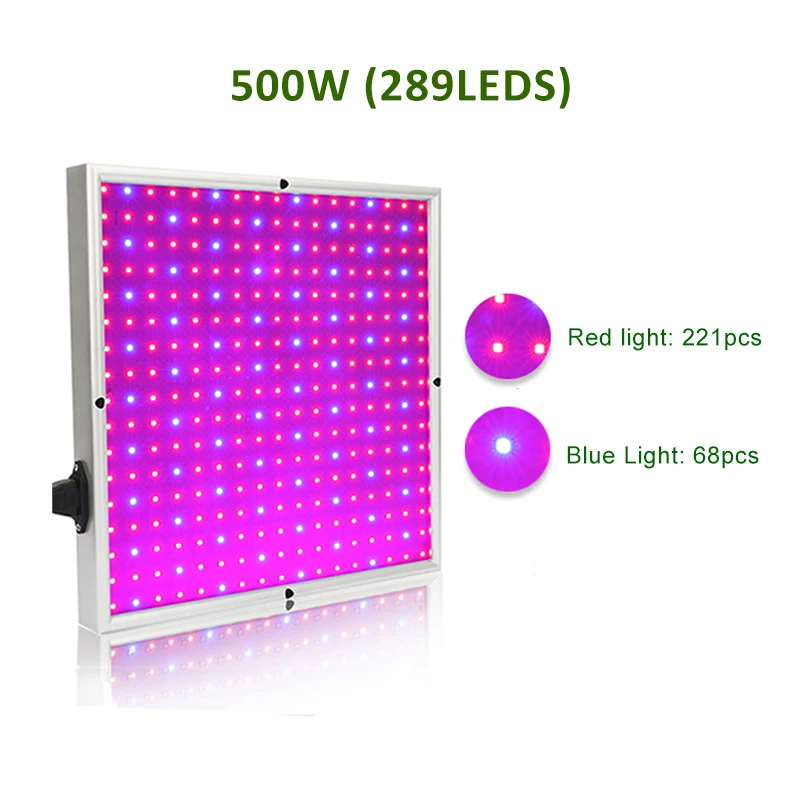1pcs 500W 1000 Вт 800 Вт 500 Вт Светодиодный светильник для выращивания в помещении, фитолампа для растений, цветов, полный спектр, светодиодный светильник для аквариума - Испускаемый цвет: 1pcs 500W