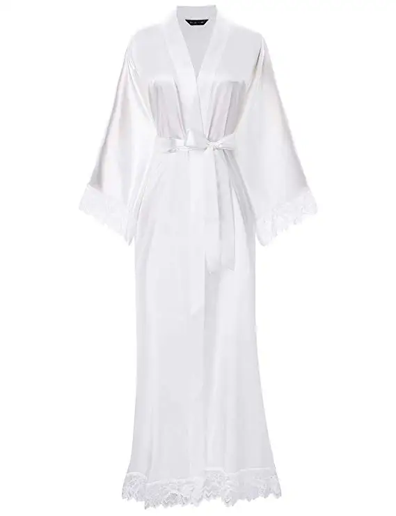 Платье-кимоно женское длинное кружевное пикантный банный халат нижнее белье
