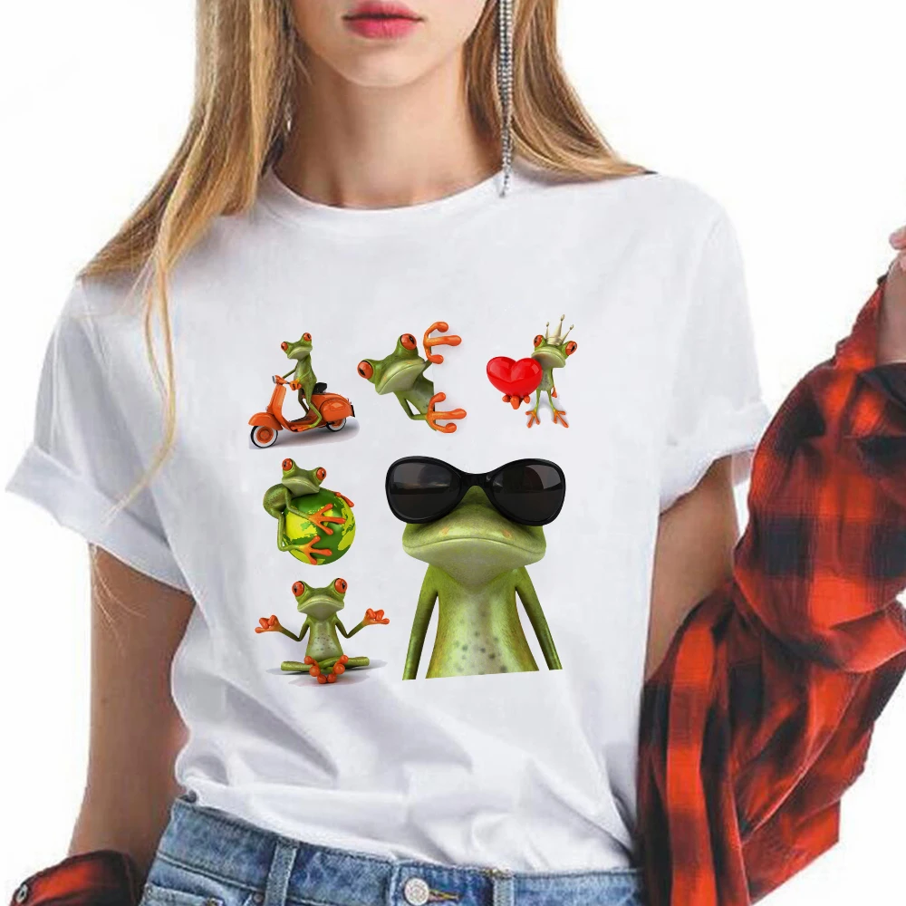 

Spring New T-shirts Funny Frog Printed Cute Cartoon Tops Harajuku Hip Hop T Shirt Ropa Mujer Fashion Women's Shirt Top Tumblr