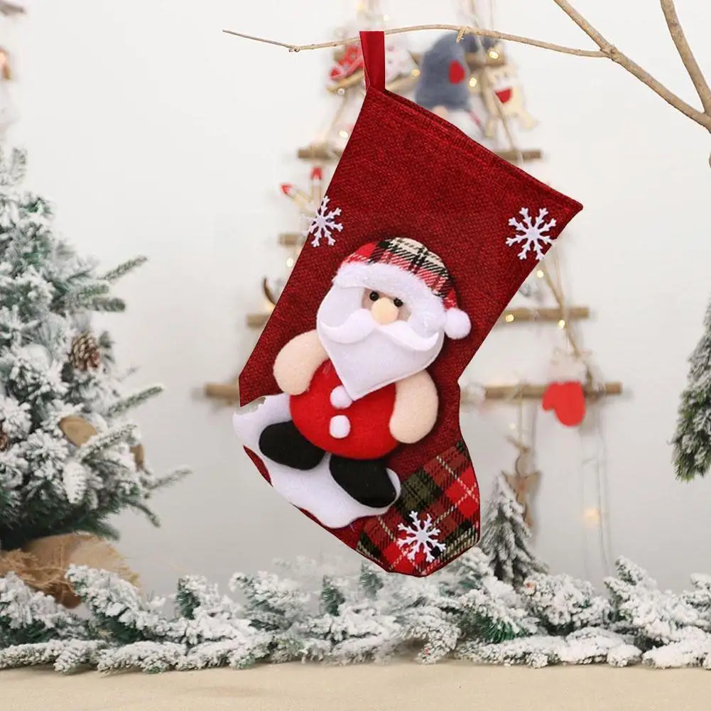 

Christmas Stocking Elk Santa Claus Christmas Decorations For Home New Year Socks Gift Bag Xmas Tree Decoration Ornaments G6V8
