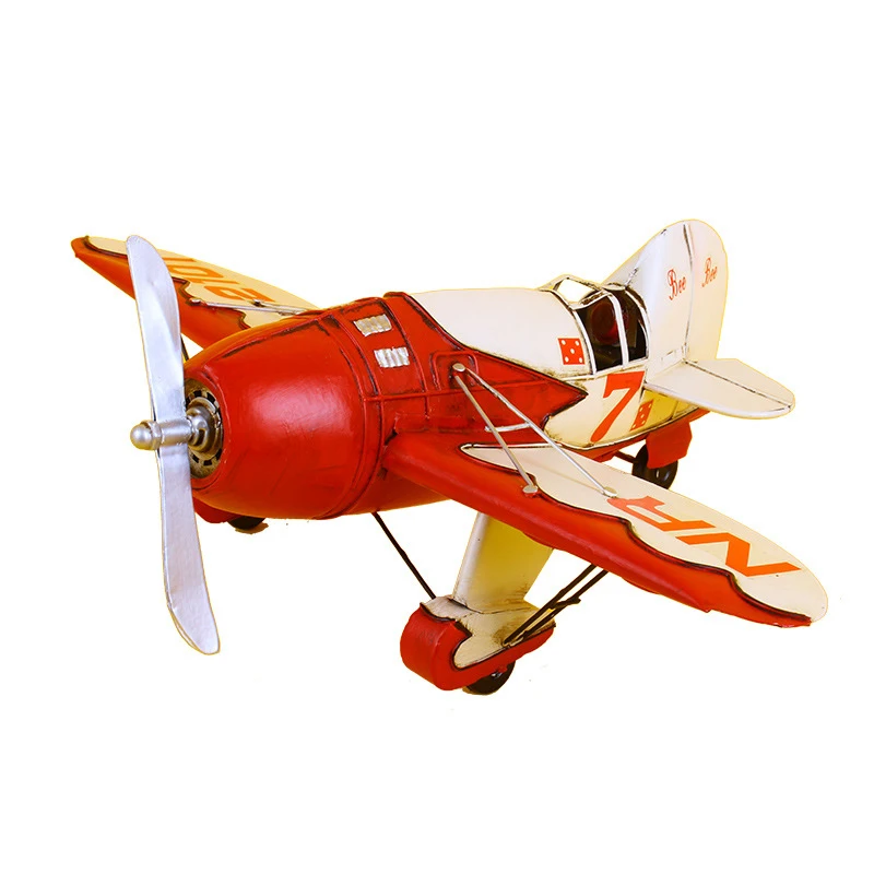

Vintage Metal Airplane Sculpture Creative Metal Modern Art Figurine Ornament Home Decoration Accessories Desktop Ornament