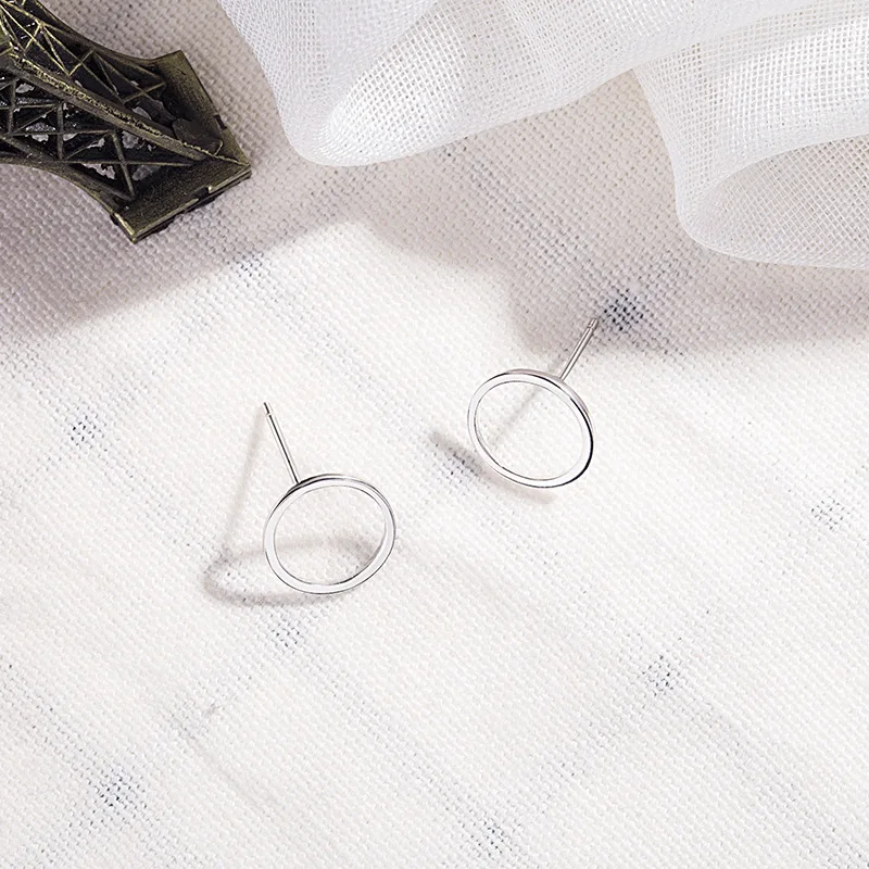 Круглые серьги 100% Стерлинговое Серебро 925 пробы гвоздики материал модные