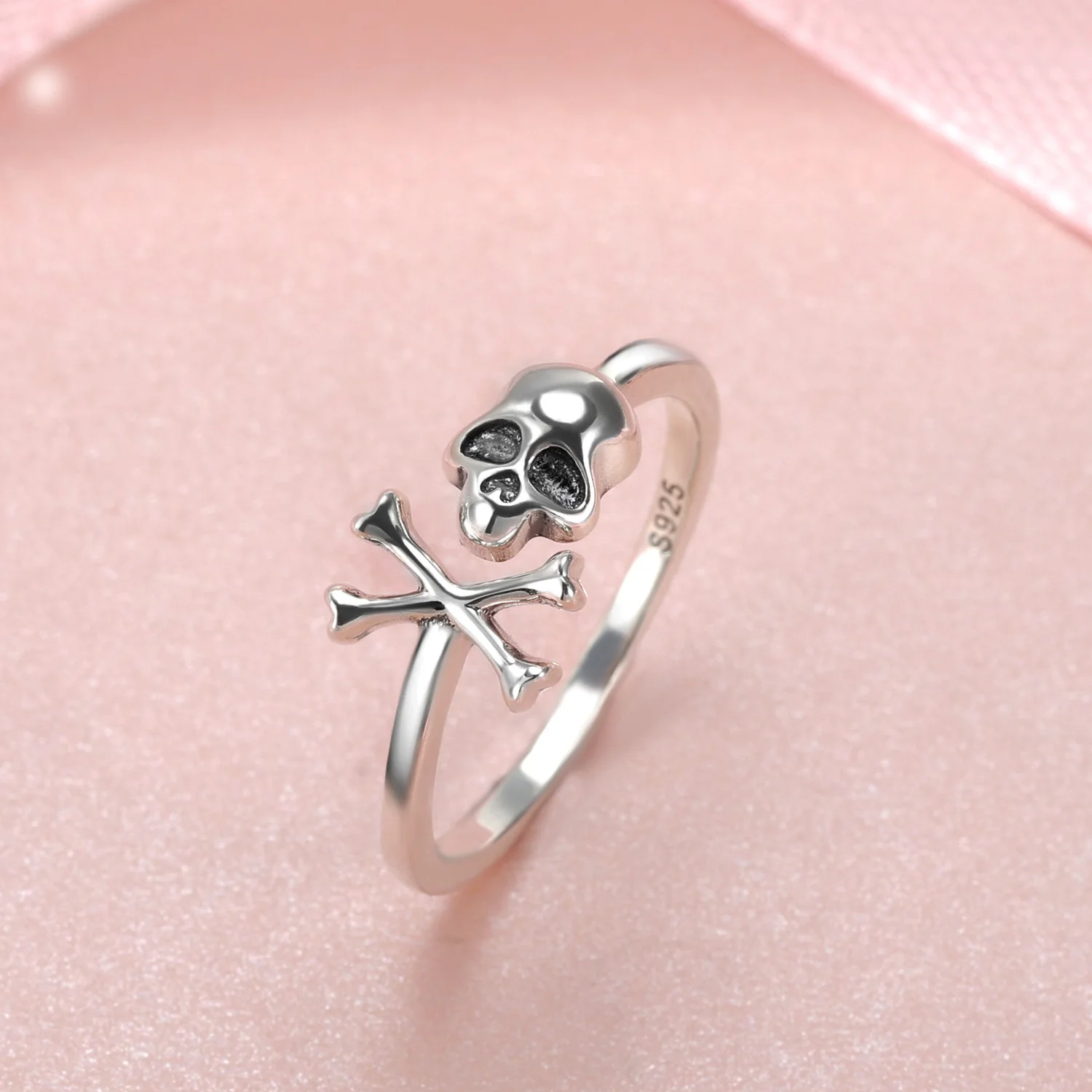 TONGZHE 925 Sterling Silver Skull Rings for Women Gothic Skeleton Vintage Costume Fine Jewelry Halloween Gift KLTR038-1 | Украшения и