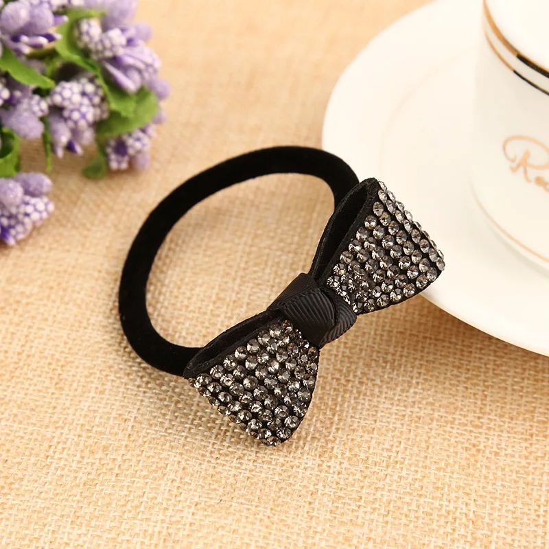Женские блестящие резинки для волос простые корейские фиксации хвостиков стразы
