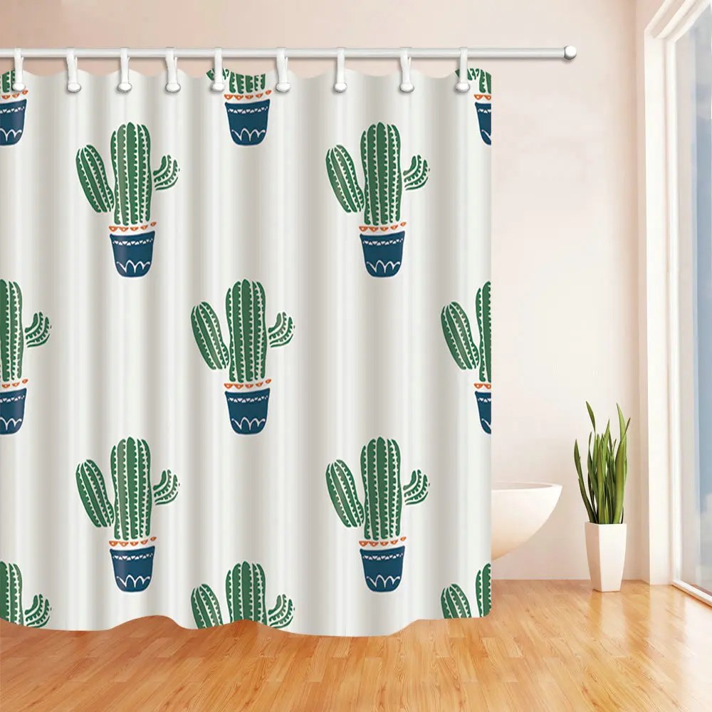 Тропический кактус занавеска для душа водостойкая полиэфирная ткань украшение