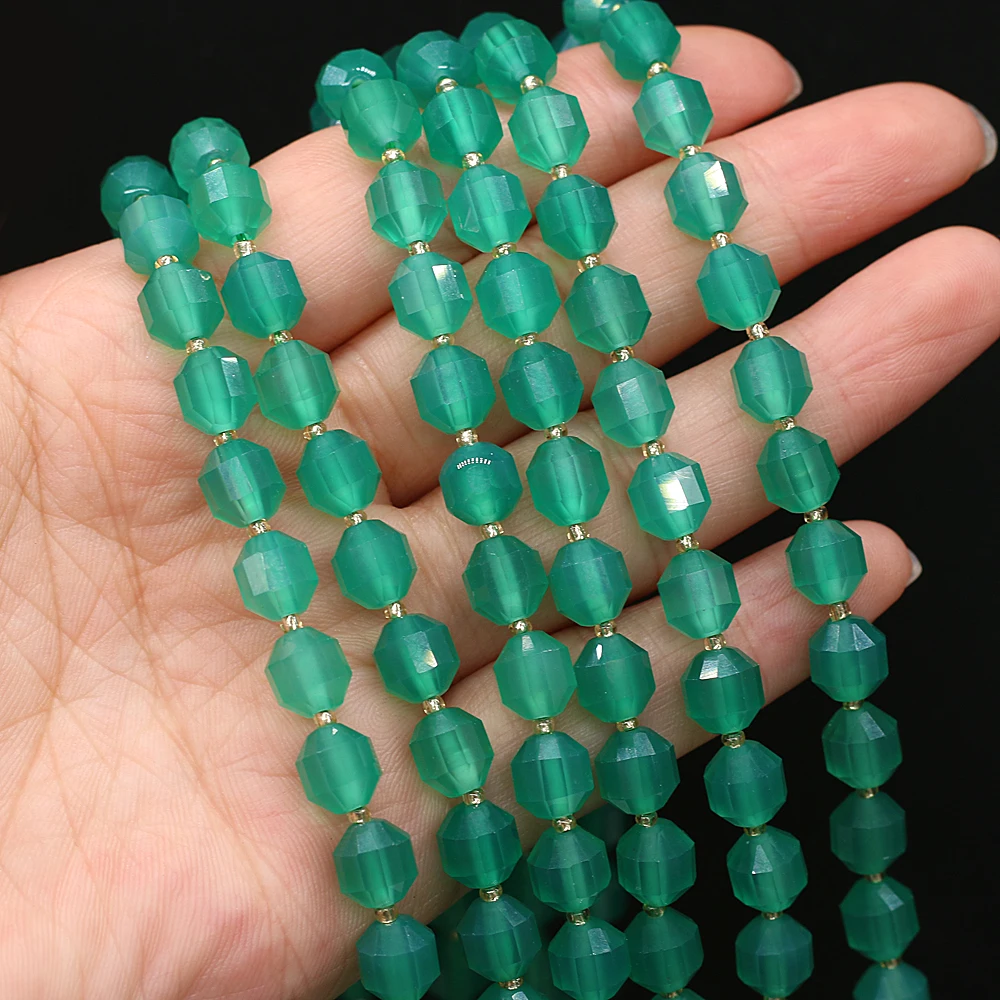 

Explosive Natural Semi-precious Stone Faceted Beaded Green Agate for DIY Jewelry Making Necklace Bracelet Accessories Size 8mm