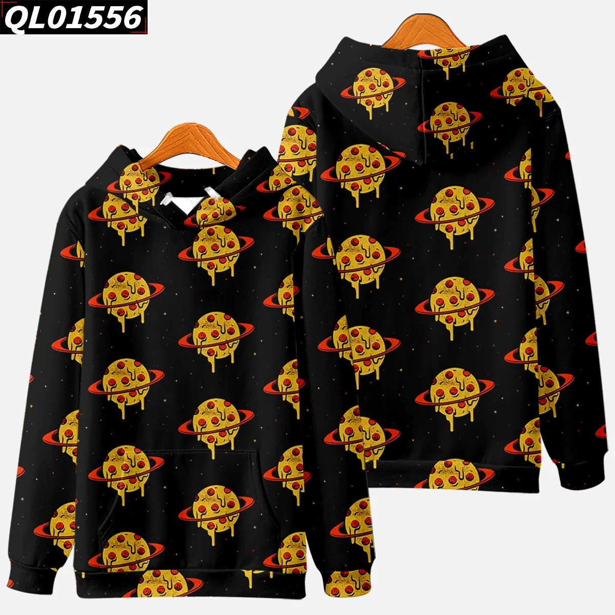 

2021 Harajuku Black Print Hoodies Men's Long Sleeve Hoodie Pullover Sweatshirt Tops Streetwear