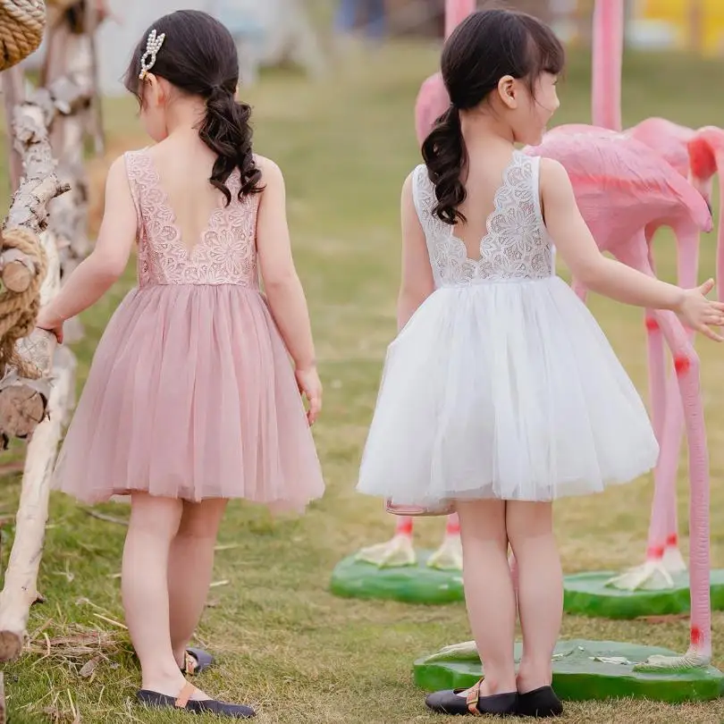 Детское платье для девочек летняя одежда с кружевной пачкой крещения 2020 модные