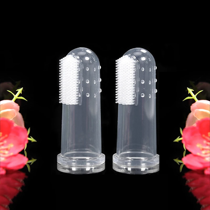 Супер мягкая надеваемая на палец зубная щетка для домашних животных питомцев