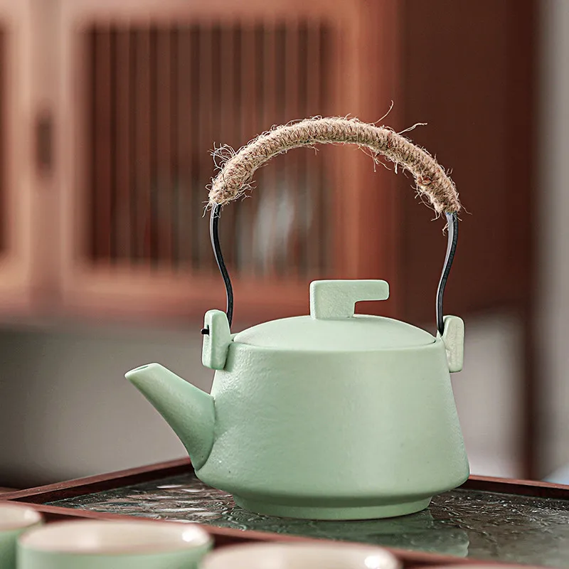 Японский Керамика кунг-фу Чай горшок черная керамика большой вместимости для чая