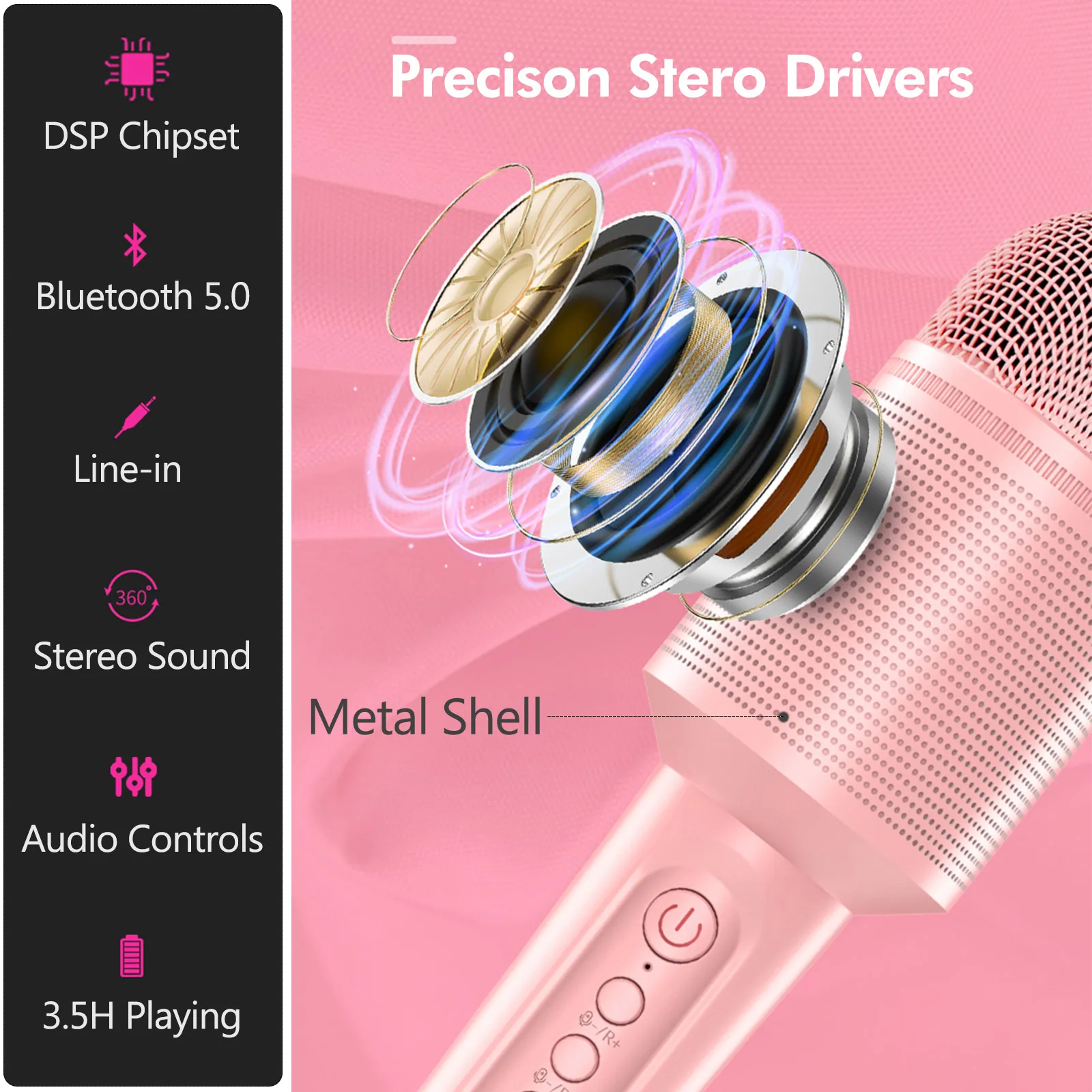 Беспроводной микрофон Fivtek для караоке портативная ручная Колонка с функцией