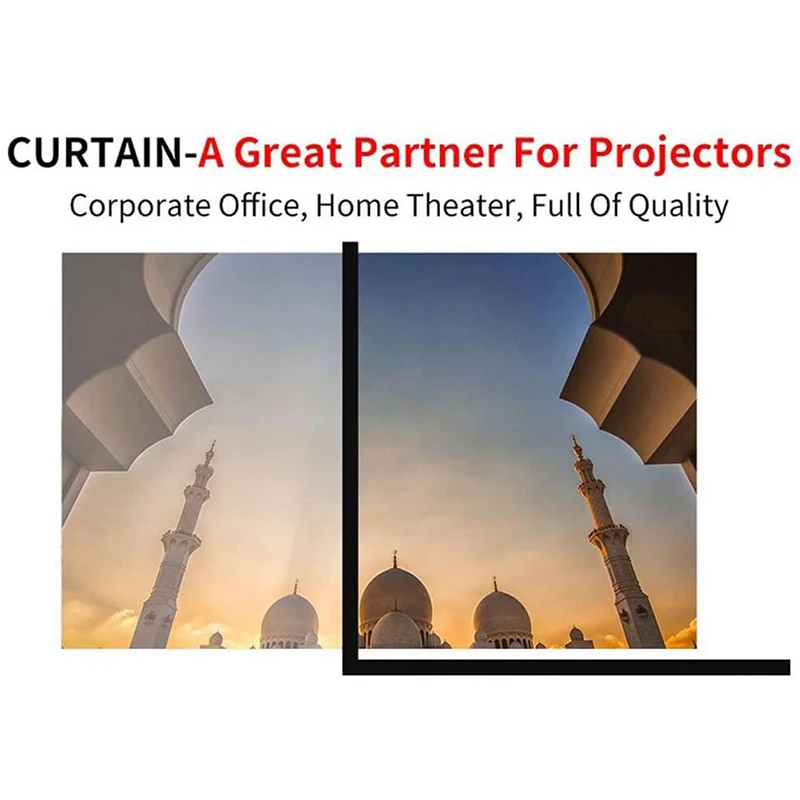 

120 Inch Projector Sn HD 16:9 White Dacron Diagonal Video Projection Sn Wall Mounted for Home Theater Movie