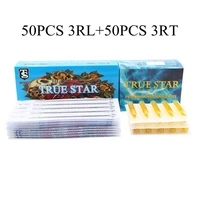 3rl3rt 50pcs true star tattoo needles 50pcs tattoo tips for profissional tattoo machine gun free shipping