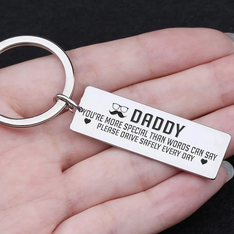 Брелок для автомобиля из нержавеющей стали прямоугольная подвеска Drive safe Daddy