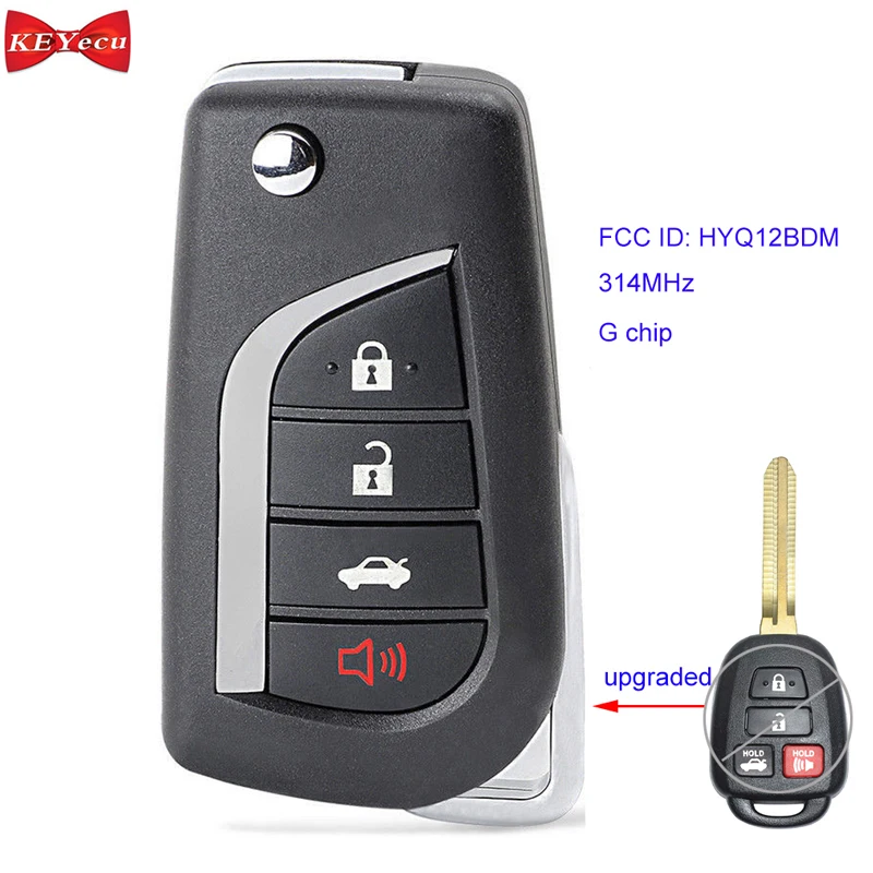 KEYECU для Toyota Camry 2012 2013 2014 улучшенная версия 314 МГц G чип идентификатор FCC HYQ12BDM|Ключ от