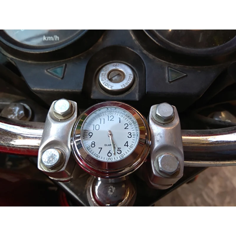 Часы наручные универсальные для мотоцикла 7/8 дюйма с термометром и креплением на