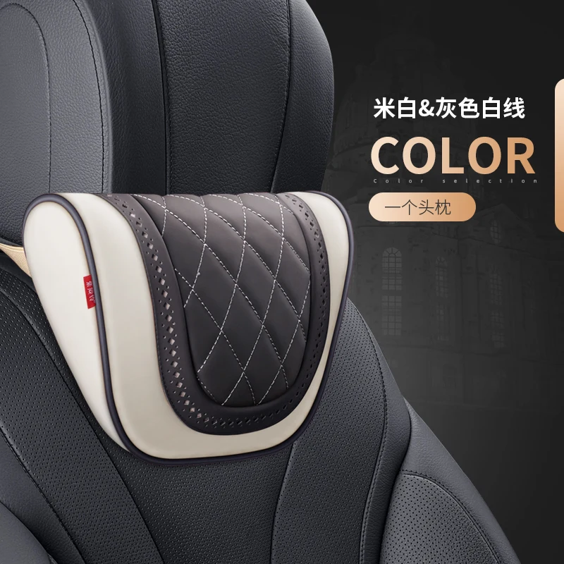 

For Mercedes Benz Maybach S-Class headrest Luxury car Pillows Car Travel Neck Rest Pillows Seat Cushion Support Napa leather