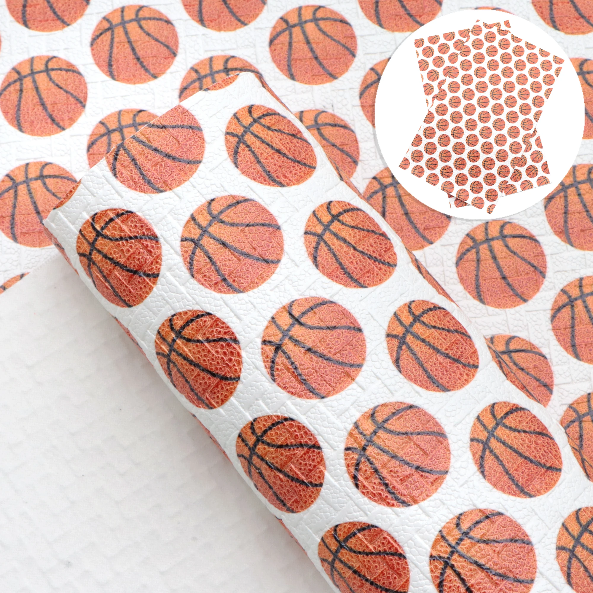 

20*33cm Ball Food Print Weaving Faux Leather Fabric Sheets For Making Bowknots Book Cover Earring Crafts,1Yc14295