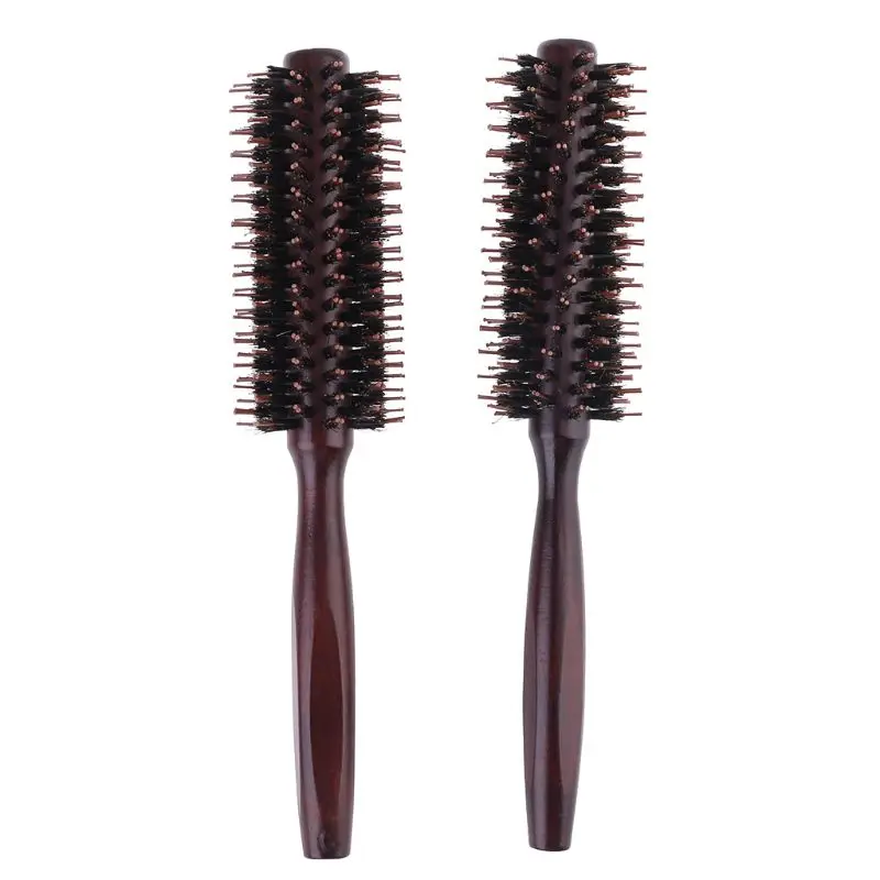 6 Types Straight Twill Hair Comb Natural Boar Bristle Rolling Brush Round Barrel Blowing Curling DIY Hairdressing Styling Tool | Красота и