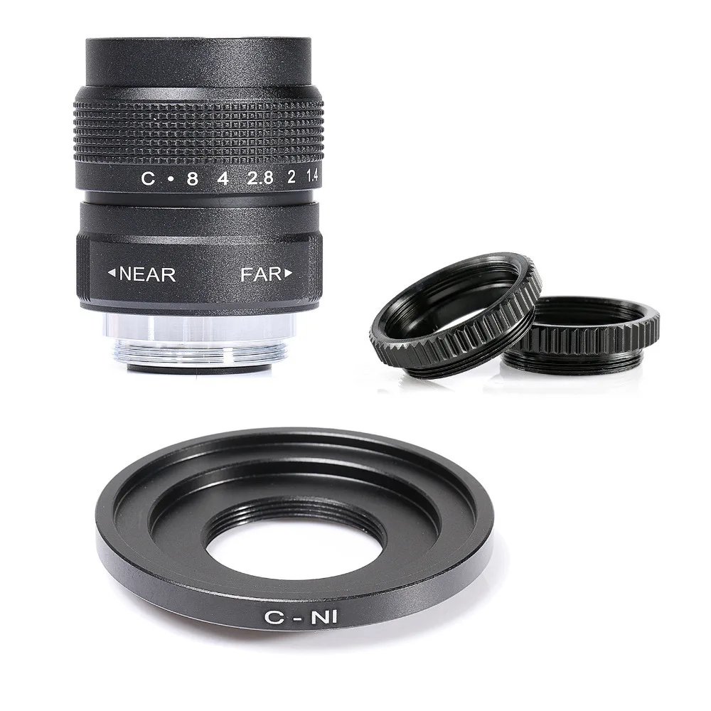 Объектив для ТВ-камеры GloryStar 25 мм F1.4 CC объектив + кольцо с креплением Nikon 1 J5 S2 J4 V3 AW1