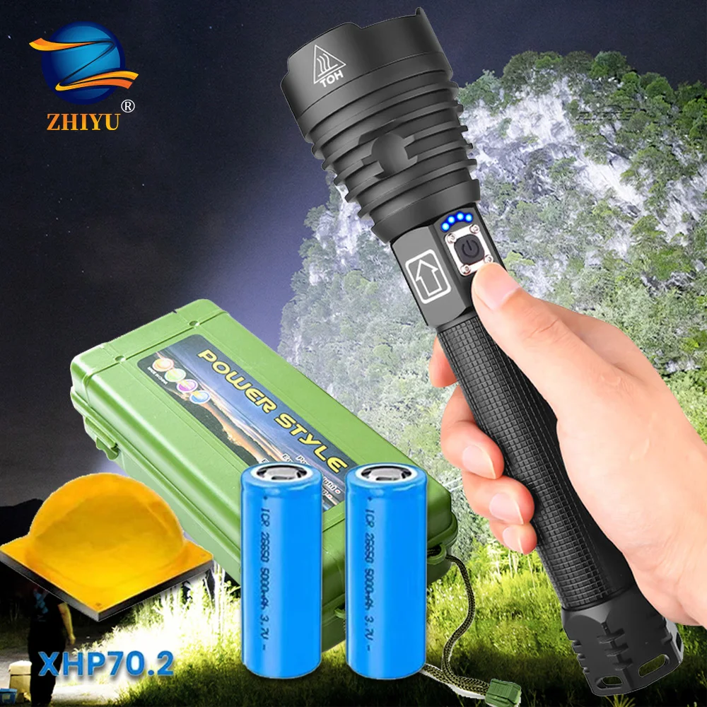 

Самый мощный светодиодный фонарик ZHIYU Xhp90, фонарик с Usb Xhp50, перезаряжаемые тактические фонарики 18650 или 26650, ручной фонарик для кемпинга