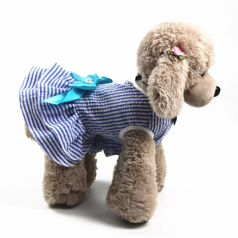 

Fashion Cute Puppy Dog Accessory Durable Princess Dress Cupcake Dress Stripes Comfortable Colorful Dog Dress Pet Dress Dog Skirt