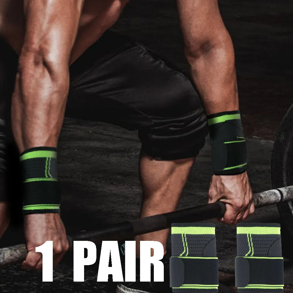 

YYTZM 1 Pair High Quality Adjustable Sport Protective Gear Boxing Hand Wraps Support+Weightlifting Bandage Wristband Support