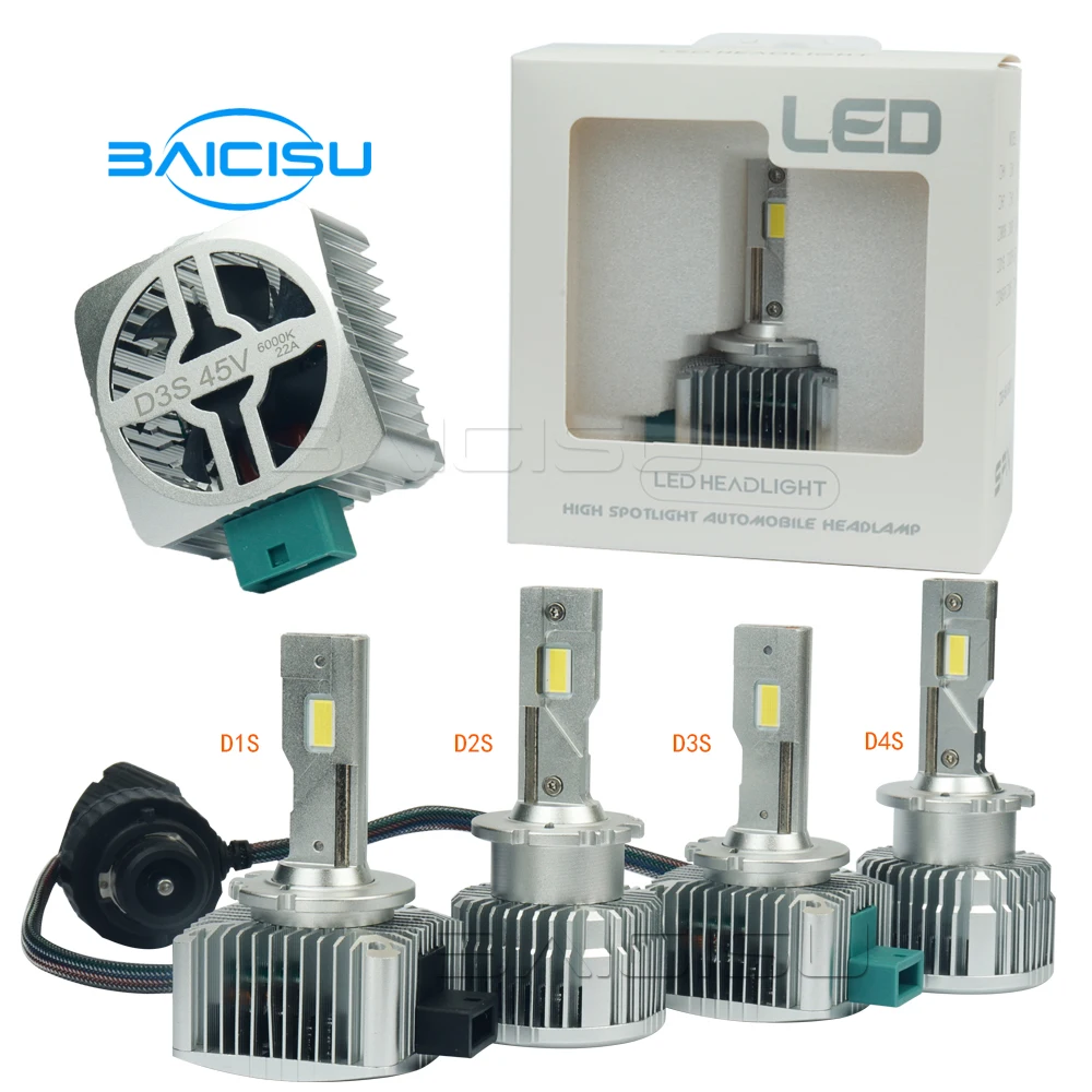 

2PCS Car Light D1S D4S D2S LED Canbus Headlight D3S D2R D4R D5S D8S Kit to Replace HID Lights for bmw benz Audi