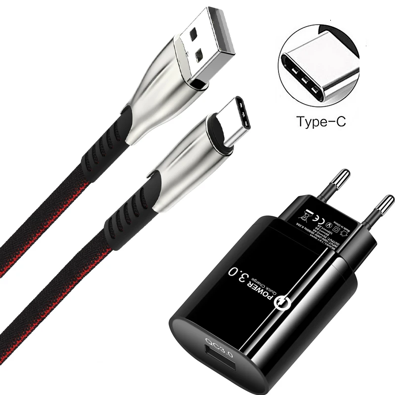 QC 3 0 USB Quick Charge зарядное устройство type C кабель для передачи данных samsung S10 S8 A50 huawei P20