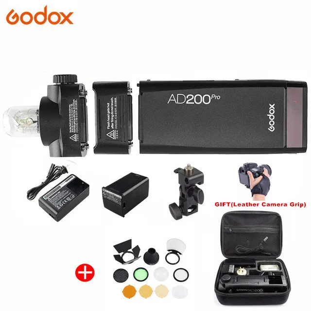 Add AK-R1 Godox AD200 Pro AD200Pro 200Ws 2,4G Вспышка стробоскоп 1/8000 HSS 500 полная мощность вспышки 0,01-2,1 s переработка батареи 2900 мАч - Цвет: Add AK-R1