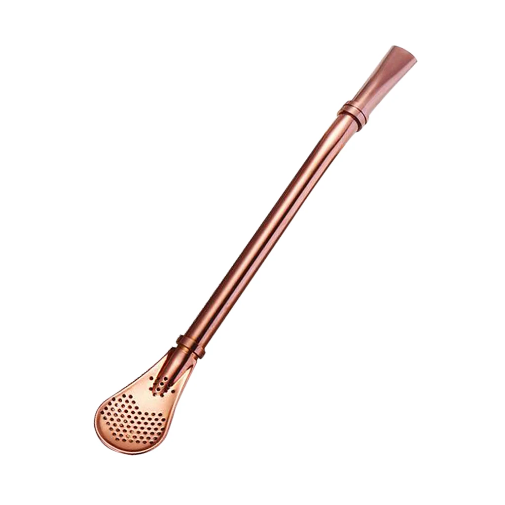 

Metal Filtered Straw Spoon Strainer Infuser Long Handle 7 Colors Bareware