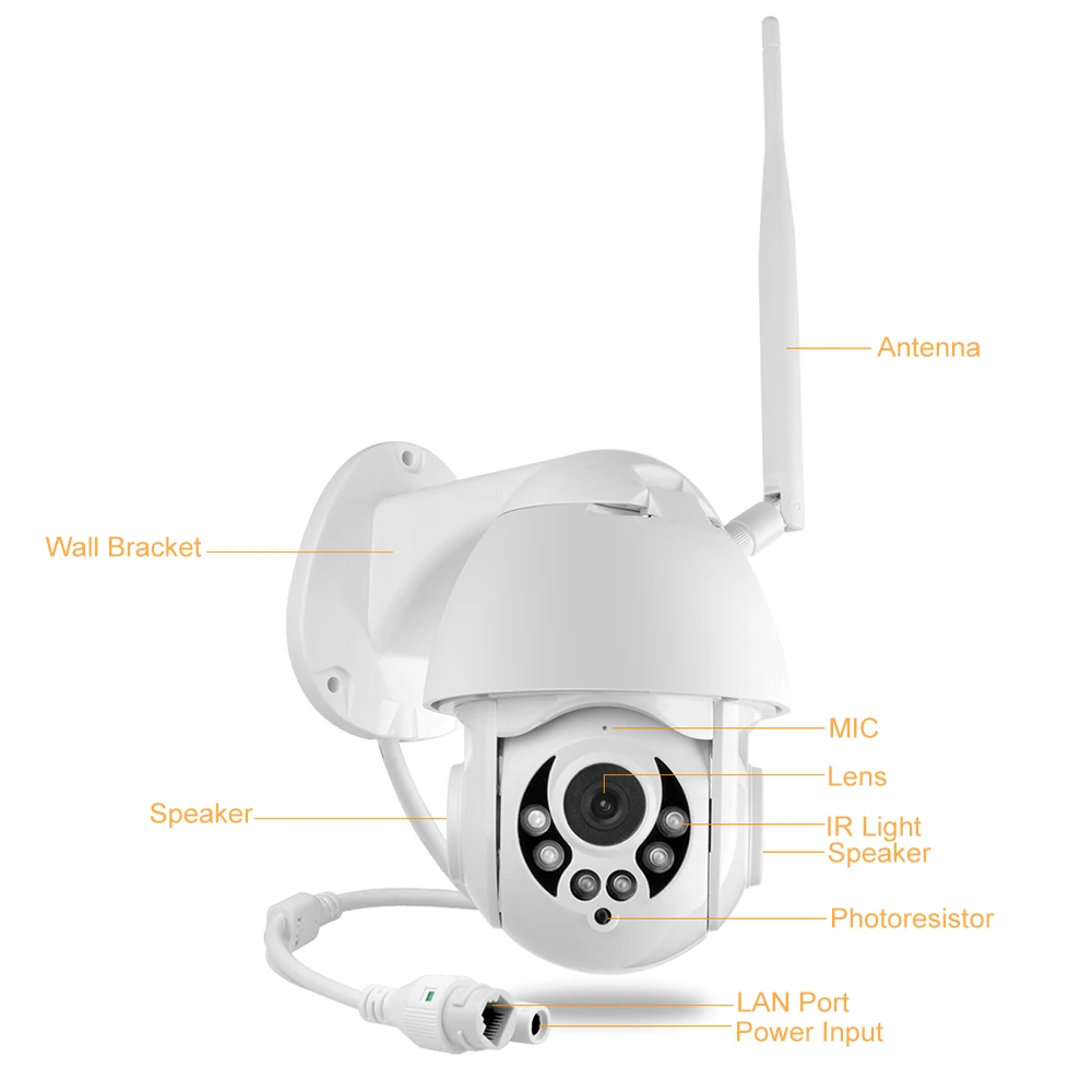 Камера видеонаблюдения K38D 1080P Wi Fi PTZ IP функция распознавания лиц автоматическое