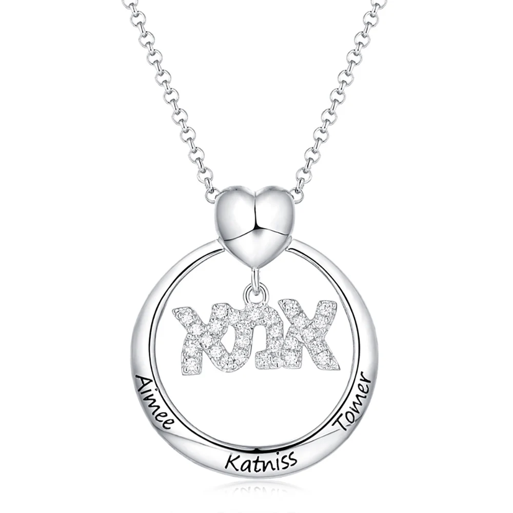 Sweey Прямая поставка индивидуальное женское ожерелье с выгравированным ивритом