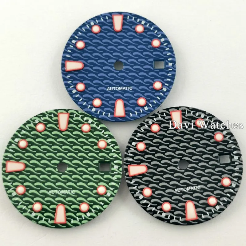 1 шт. циферблат для часов 28 5 мм синий/черный/зеленый подходит ETA2836/2824 D2813/3804 Miyota 8215