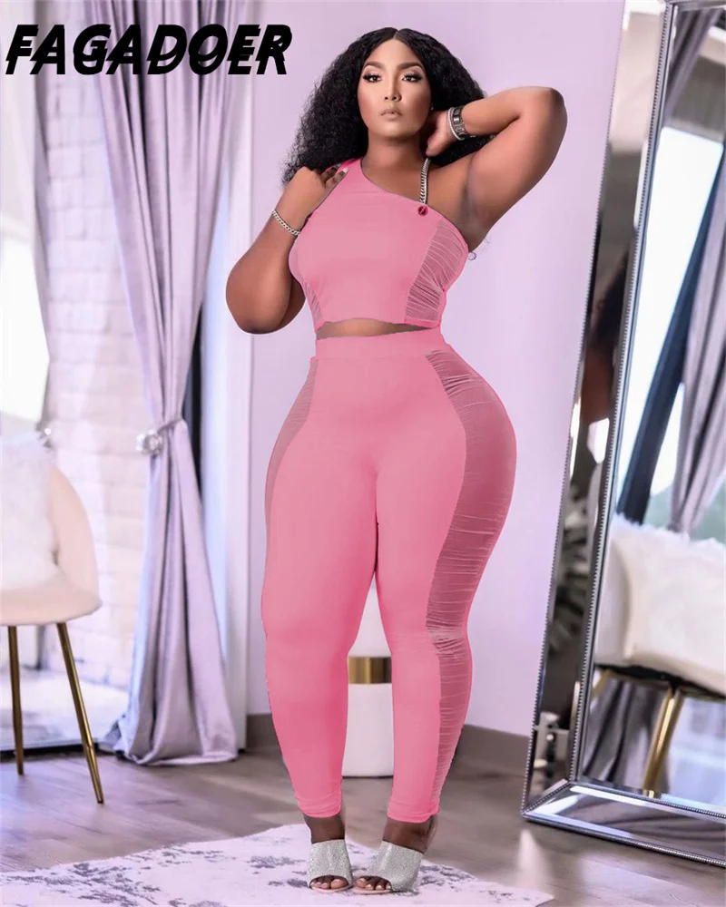 Сексуальный сетчатый комплект из двух предметов укороченный топ на одно плечо