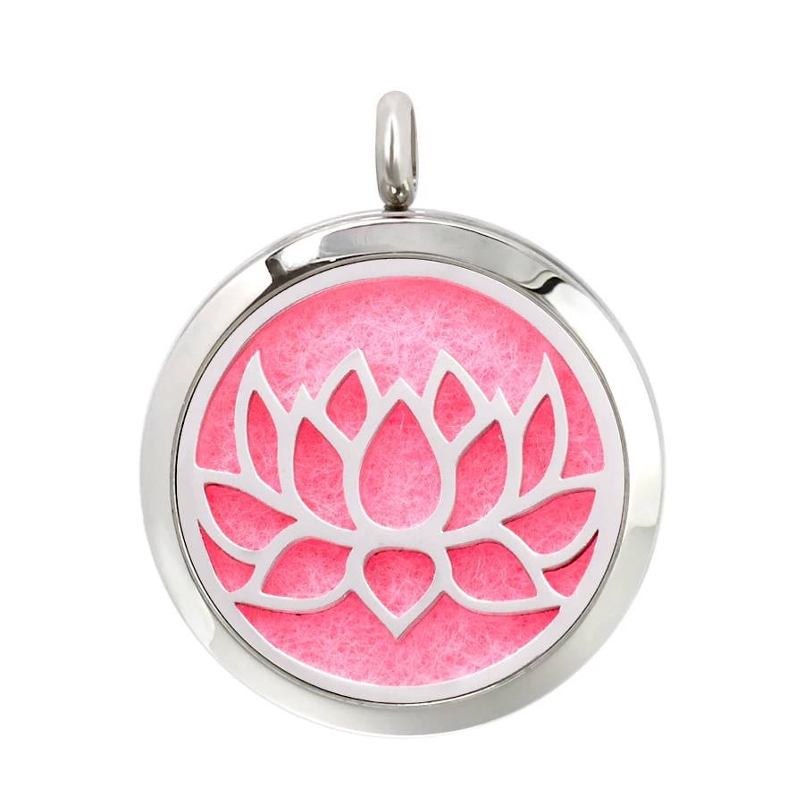 Live Love Dream Lotus flower 316L нержавеющая сталь 30 мм ароматерапия Магнитный медальон