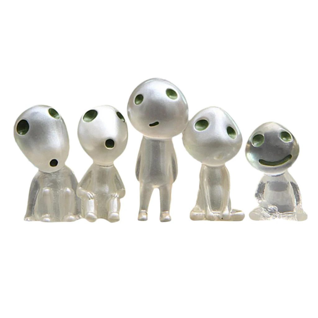 5 шт. миниатюрные светящиеся елки из смолы игрушечные эльфы с героями